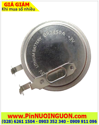 Panasonic BR-2450A; Pin 3v lithium Panasonic BR2450A chân thép như hình |TẠM HẾT HÀNG